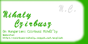 mihaly czirbusz business card